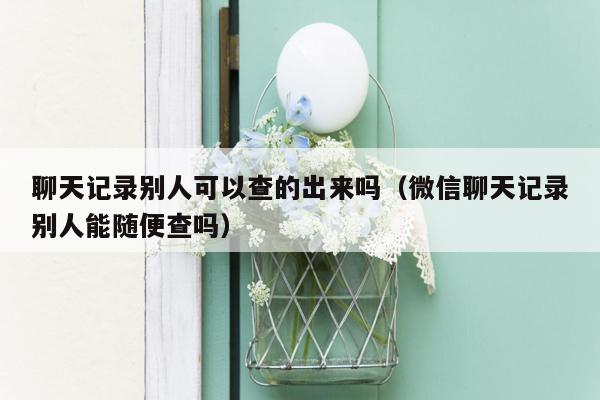 聊天记录别人可以查的出来吗（微信聊天记录别人能随便查吗）