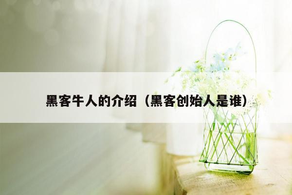 黑客牛人的介绍（黑客创始人是谁）