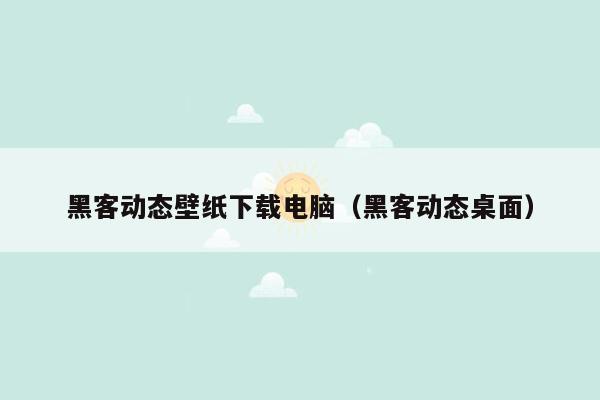 黑客动态壁纸下载电脑（黑客动态桌面）