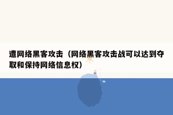 遭网络黑客攻击（网络黑客攻击战可以达到夺取和保持网络信息权）