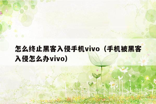 怎么终止黑客入侵手机vivo（手机被黑客入侵怎么办vivo）