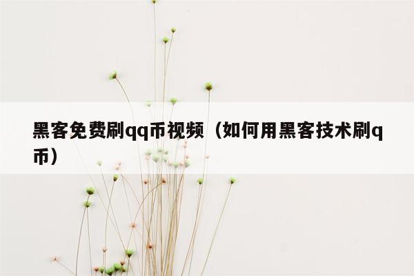 黑客免费刷qq币视频（如何用黑客技术刷q币）