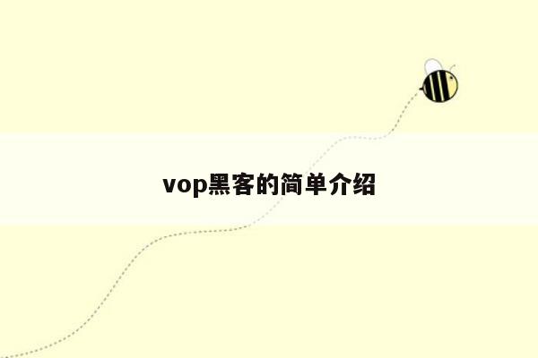 vop黑客的简单介绍