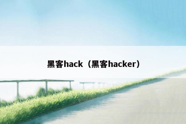 黑客hack（黑客hacker）
