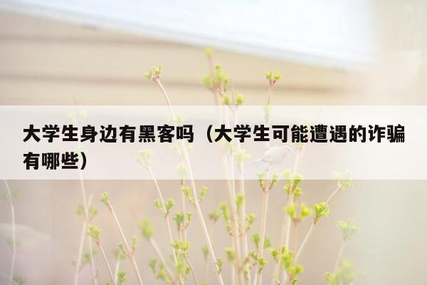 大学生身边有黑客吗（大学生可能遭遇的诈骗有哪些）