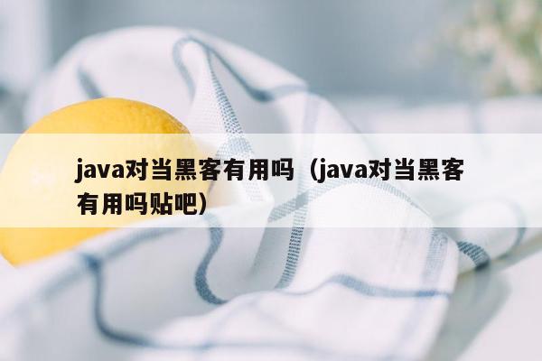 java对当黑客有用吗（java对当黑客有用吗贴吧）