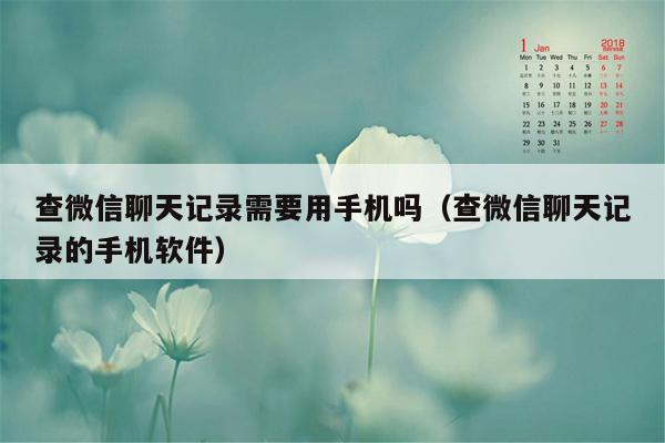 查微信聊天记录需要用手机吗（查微信聊天记录的手机软件）