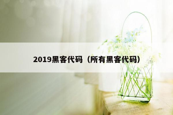 2019黑客代码（所有黑客代码）