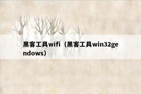 黑客工具wifi（黑客工具win32gendows）