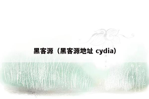 黑客源（黑客源地址 cydia）