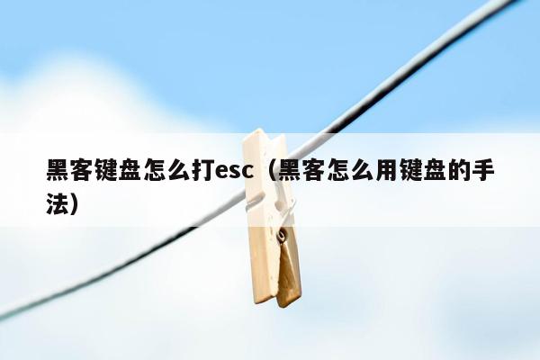 黑客键盘怎么打esc（黑客怎么用键盘的手法）