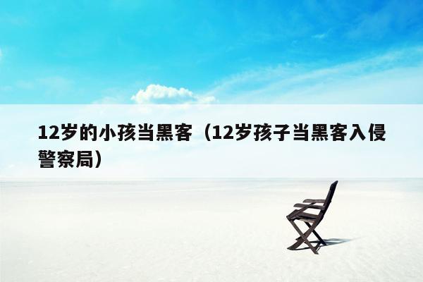 12岁的小孩当黑客（12岁孩子当黑客入侵警察局）
