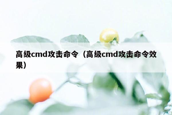 高级cmd攻击命令（高级cmd攻击命令效果）