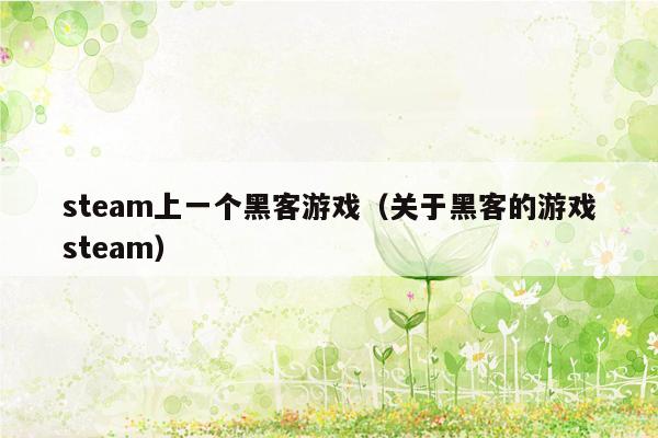 steam上一个黑客游戏（关于黑客的游戏steam）
