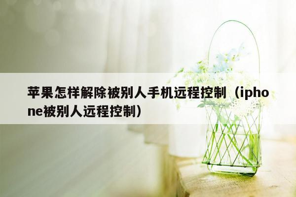 苹果怎样解除被别人手机远程控制（iphone被别人远程控制）