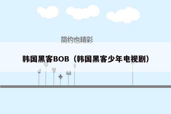 韩国黑客BOB（韩国黑客少年电视剧）