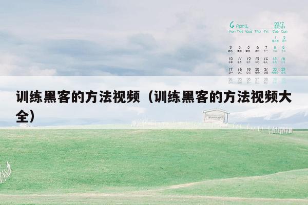 训练黑客的方法视频（训练黑客的方法视频大全）