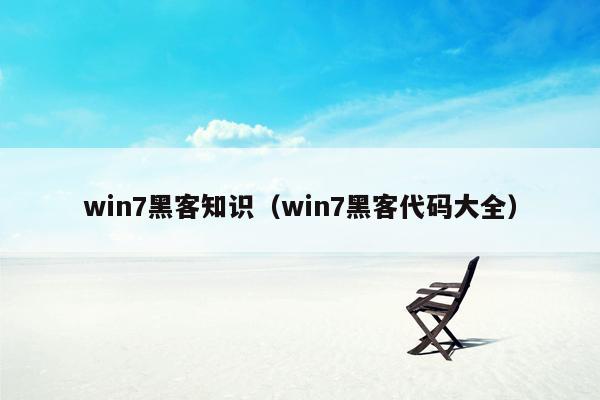 win7黑客知识（win7黑客代码大全）