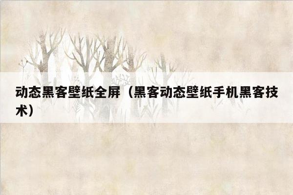 动态黑客壁纸全屏（黑客动态壁纸手机黑客技术）