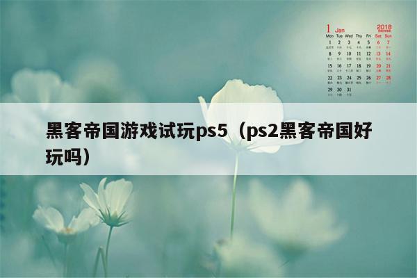 黑客帝国游戏试玩ps5（ps2黑客帝国好玩吗）