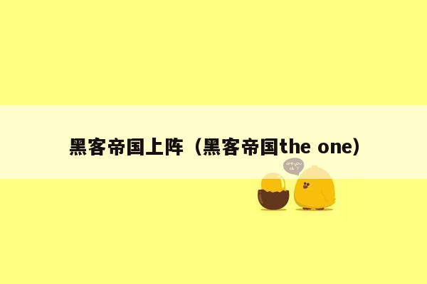 黑客帝国上阵（黑客帝国the one）