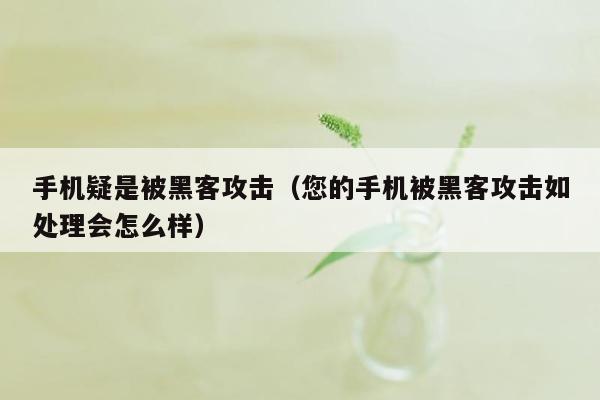 手机疑是被黑客攻击（您的手机被黑客攻击如处理会怎么样）