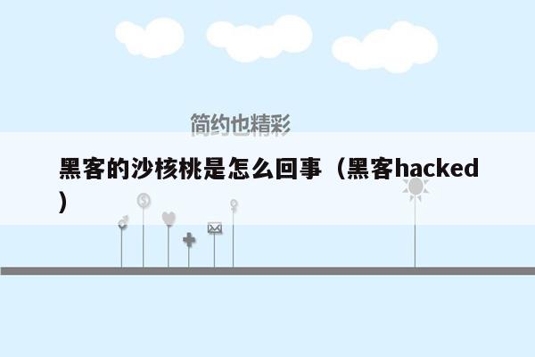 黑客的沙核桃是怎么回事（黑客hacked）