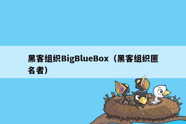 黑客组织BigBlueBox（黑客组织匿名者）