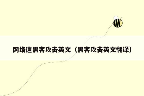 网络遭黑客攻击英文（黑客攻击英文翻译）