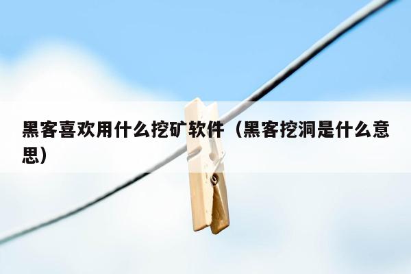 黑客喜欢用什么挖矿软件（黑客挖洞是什么意思）