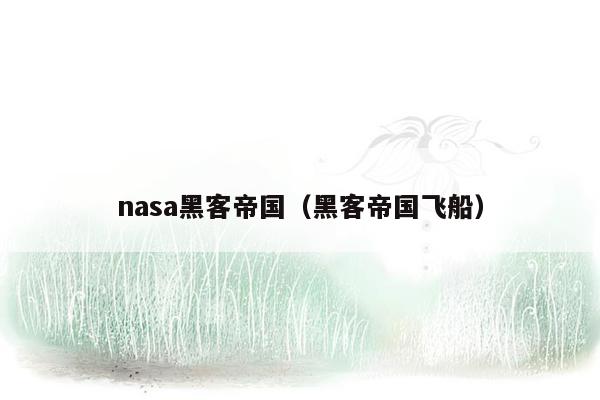 nasa黑客帝国（黑客帝国飞船）