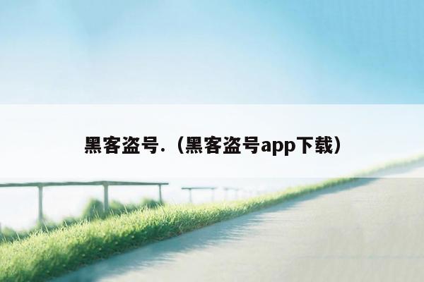 黑客盗号.（黑客盗号app下载）