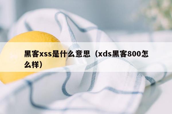 黑客xss是什么意思（xds黑客800怎么样）