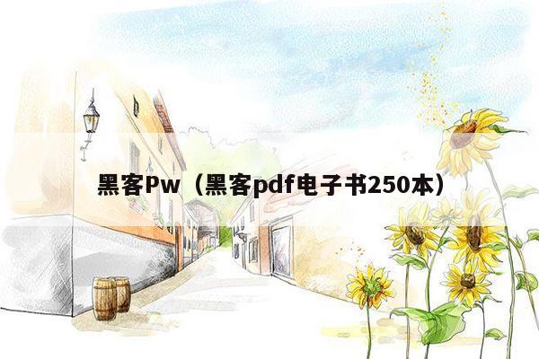 黑客Pw（黑客pdf电子书250本）