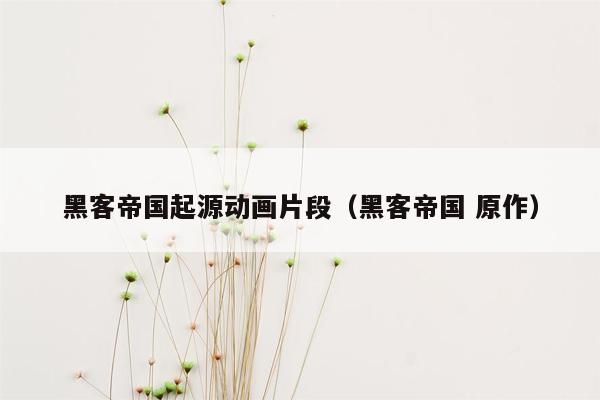 黑客帝国起源动画片段（黑客帝国 原作）
