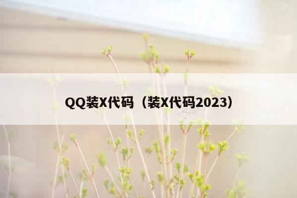 QQ装X代码（装X代码2023）