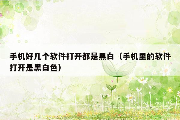 手机好几个软件打开都是黑白（手机里的软件打开是黑白色）