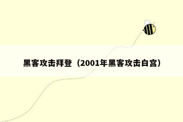 黑客攻击拜登（2001年黑客攻击白宫）