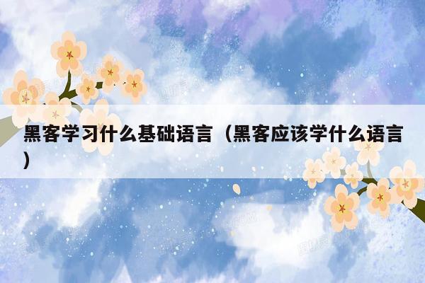 黑客学习什么基础语言（黑客应该学什么语言）
