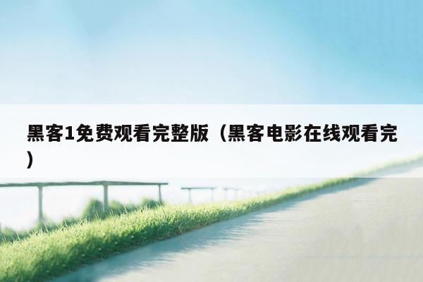 黑客1免费观看完整版（黑客电影在线观看完）