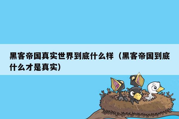 黑客帝国真实世界到底什么样（黑客帝国到底什么才是真实）