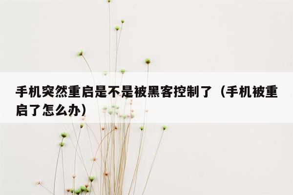 手机突然重启是不是被黑客控制了（手机被重启了怎么办）